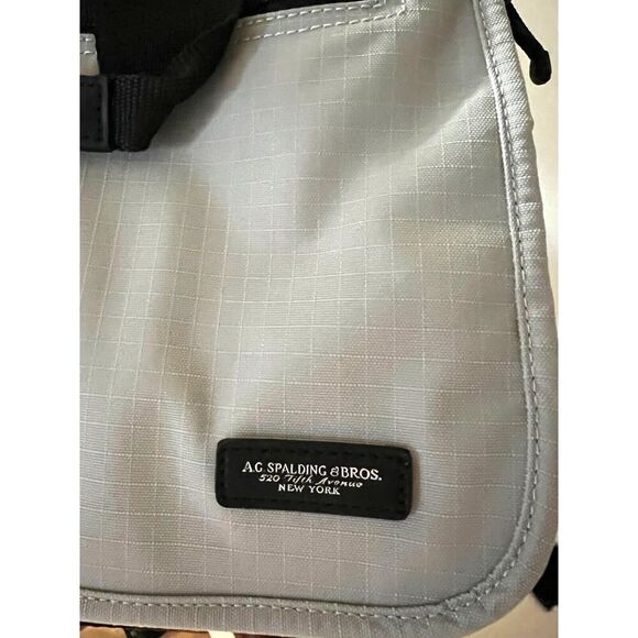 A.G. Spalding & Bros Laptop Bag Crossbody & Handle Briefcase Gray Nylon Travel - Picture 8 of 10
